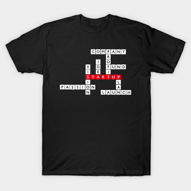 Startup 3D crossword puzzle T-Shirt by All About Nerds